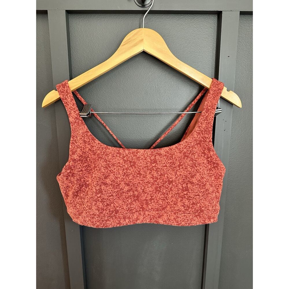 Athleta Women’s Sports Bra - Orange Floral Design, Size XL
